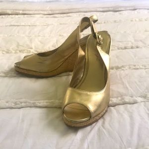 Lily Pulitzer Gold Wedges